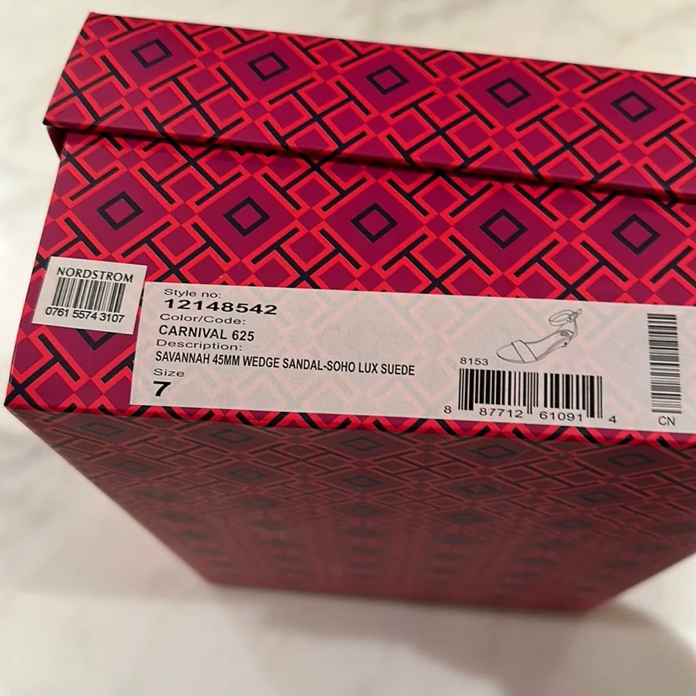 Tory Burch Red Suede Wedges - Picture 9 of 9